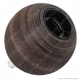 FAI Bicchiere Portalampada Sferico in Legno per Lampadine E27 Colore Wengè