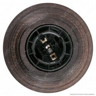 FAI Bicchiere Portalampada Sferico in Legno per Lampadine E27 Colore Wengè