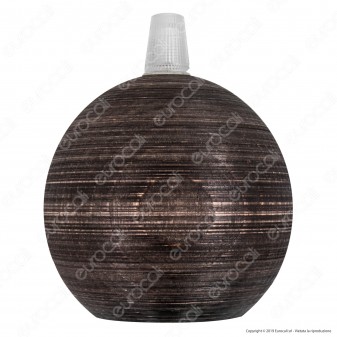 FAI Bicchiere Portalampada Sferico in Legno per Lampadine E27 Colore Wengè