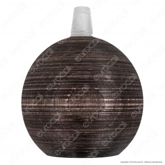 FAI Bicchiere Portalampada Sferico in Legno per Lampadine E27 Colore Wengè