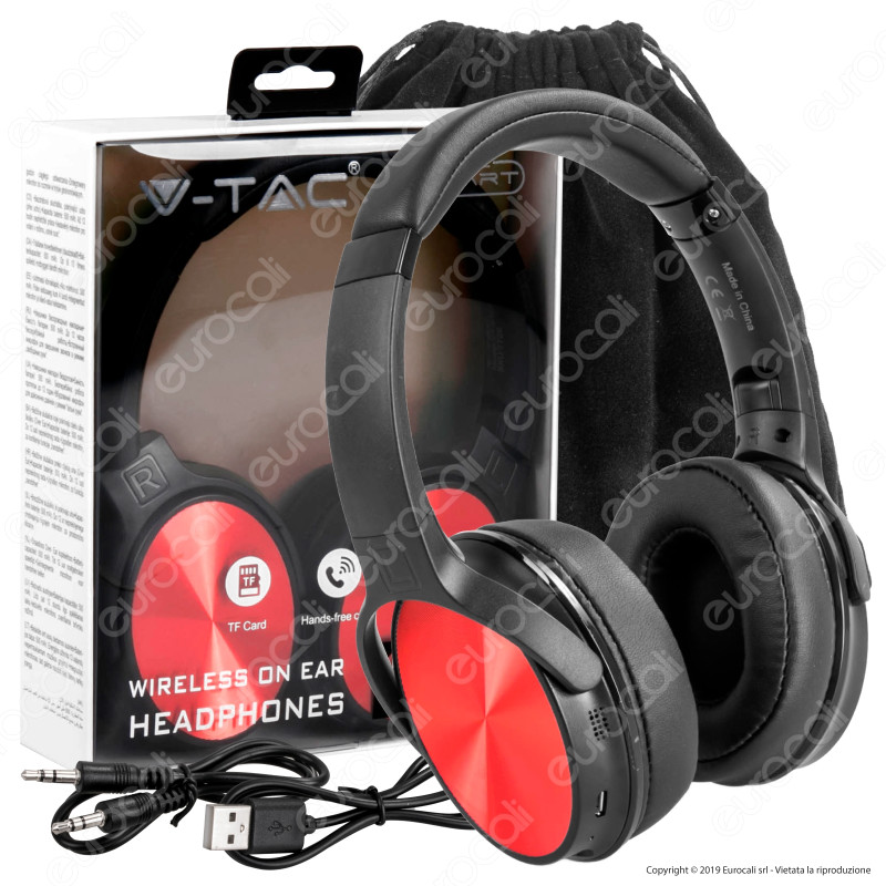 V-Tac VT-6322 Cuffie Wireless a Padiglione Bluetooth