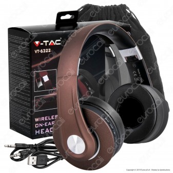 V-Tac VT-6322 Cuffie Wireless a Padiglione Bluetooth