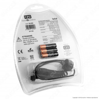 CFG EL032 Torcia LED 3W in Alluminio con Puntatore Laser e Scatto Remoto - Ideale per Fucili