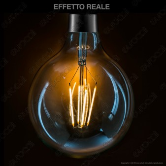 Daylight Lampadina LED Wi-Fi E27 6W Globo G125 Filament Dimmerabile -