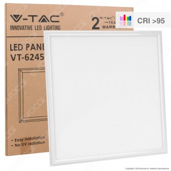 V-Tac PRO VT-6245 Pannello LED 60x60 45W SMD con Driver CRI≥95 - SKU