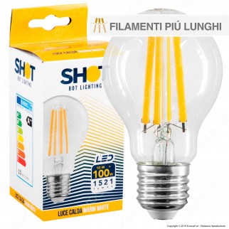 Bot Lighting Shot Lampadina LED E27 10W Bulb A60 Filamento