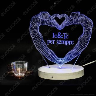 Placca in Plexiglass con Forma Io & Te per Sempre 3D Incisa al Laser - Made in Italy