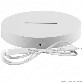 Base in Legno con Striscia LED RGB+W e Telecomando per Placche in Plexiglass Incise al Laser - Made in Italy