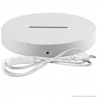 Base in Legno con Striscia LED RGB+W e Telecomando per Placche in Plexiglass Incise al Laser - Made in Italy