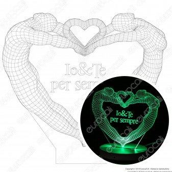 Io & Te per Sempre - Placca in Plexiglass Trasparente Effetto 3D Incisa al Laser Made in Italy