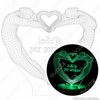 Io & Te per Sempre - Placca in Plexiglass Trasparente Effetto 3D Incisa al Laser Made in Italy