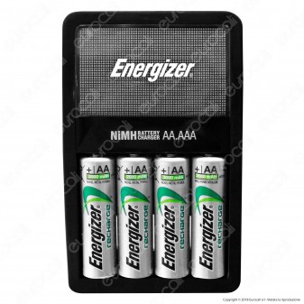 Energizer Accu Recharge Maxi Caricabatterie + 4 Pile Stilo AA 2000mAh