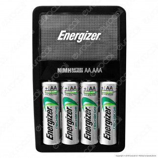 Energizer Accu Recharge Maxi Caricabatterie + 4 Pile Stilo AA 2000mAh
