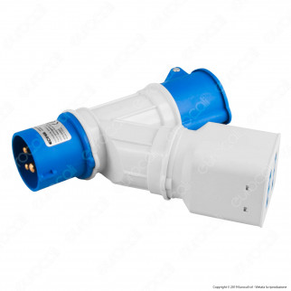 Ecova Multipresa Adattatore Spina e Presa CEE Industriale e 2 Prese