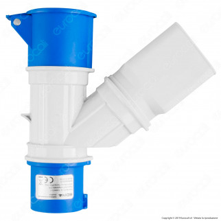 Ecova Multipresa Adattatore Spina e Presa CEE Industriale e 2 Prese