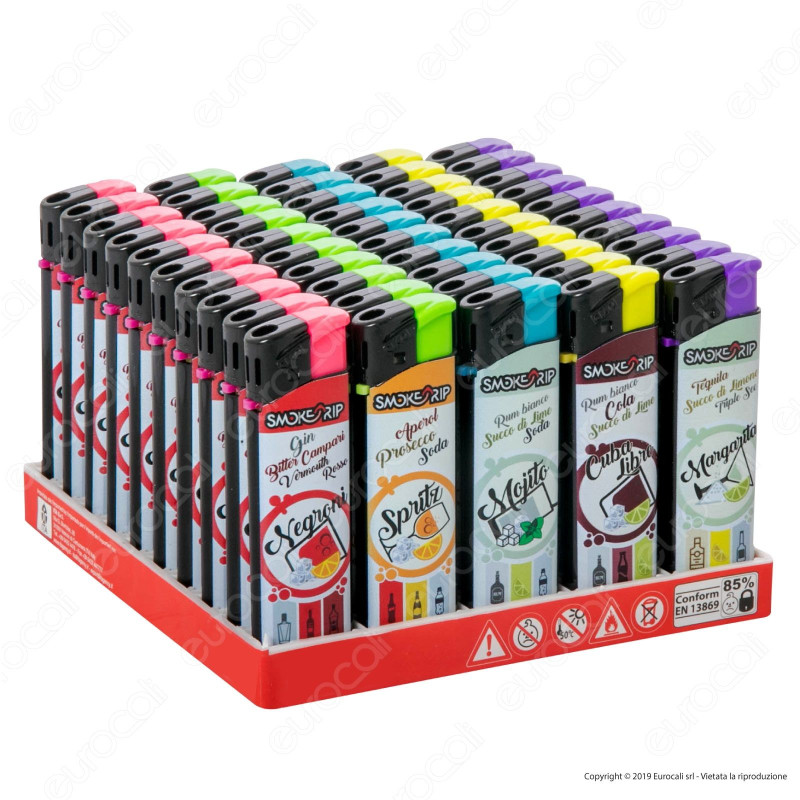 SmokeTrip Accendini Elettronici Ricaricabili Fantasia Cocktails - Box