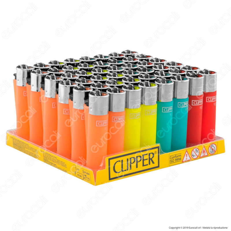 Clipper Large Fantasia Traslucido Soft Touch - Box da 48 Accendini