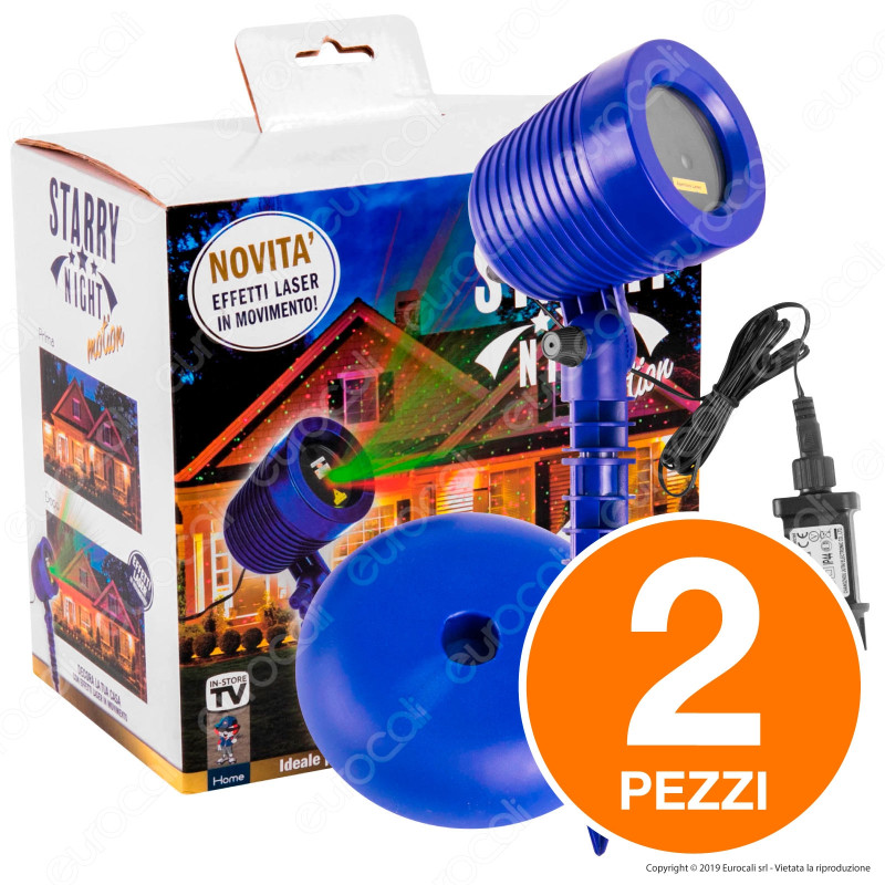 Kit 2 Intergross Starry Night Motion Proiettore Luce con Effetti