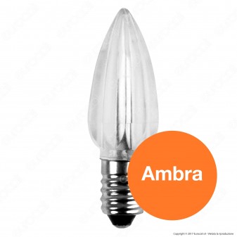 FAI Lampadina Votiva LED E10 0,96W Candela Luce Ambra 24V - mod.