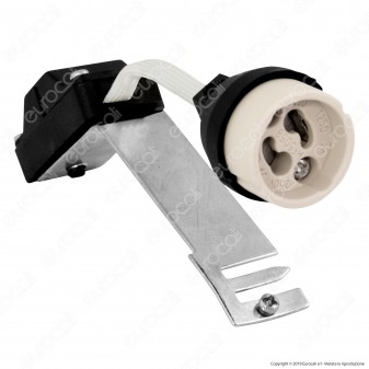 Portalampada per Lampadine GU10 con Staffa di Fissaggio al