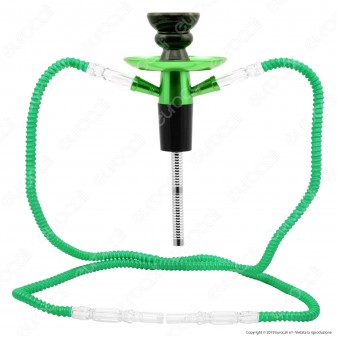 Atomic Kit Narghilè da Viaggio Colore Verde con 2 Hose e Custodia -