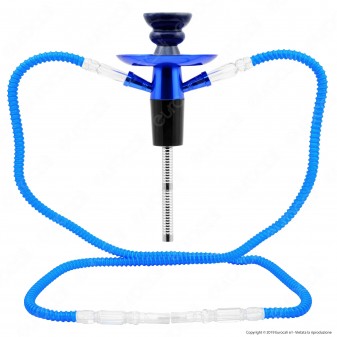 Atomic Kit Narghilè da Viaggio Colore Blu con 2 Hose e Custodia -