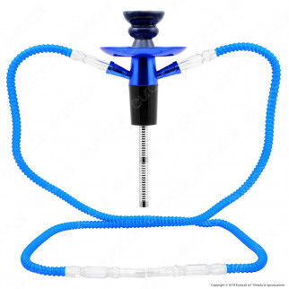 Atomic Kit Narghilè da Viaggio Colore Blu con 2 Hose e Custodia -