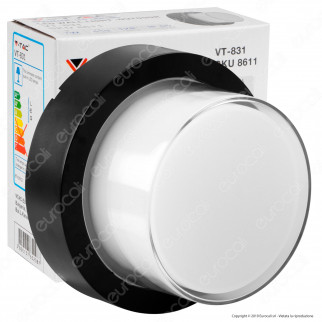 V-Tac VT-831 Lampada LED da Muro 7W Wall Light Colore Nero Forma