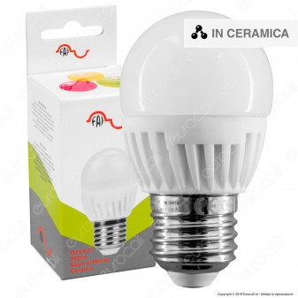 FAI Lampadina LED E27 9W MiniGlobo G45 in Ceramica - mod. 5163/CA /