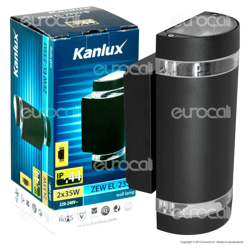 Kanlux ZEW EL-235U-B Portalampada Wall Light da Muro per Lampadine