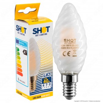 Bot Lighting Shot Lampadina LED E14 4,5W Candela Twist Filamento