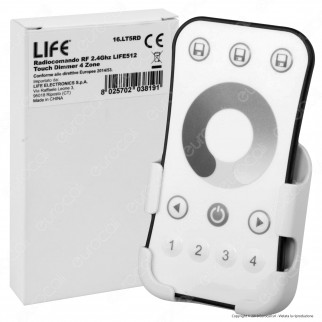 Life Radiocomando RF 2.4Ghz Touch Dimmer 4 Zone per Strisce LED