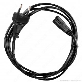 Life Cavo di Alimentazione Nero da 1,5 Metri con Presa 8 C7 e Spina