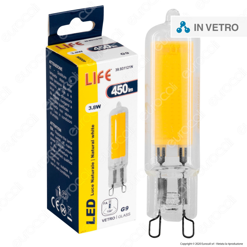 Life Lampadina LED COB G9 3,8W Tubolare - mod. 39.931121C /