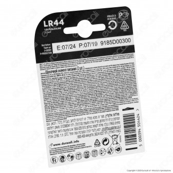 Duracell Alcaline LR44 / A76 / V13GA Pile 1,5V - Blister 2 Batterie