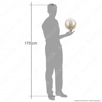 Wiva GlassLight Fumè Lampadina LED E27 4W Globo G200 Ambrata Oscurata