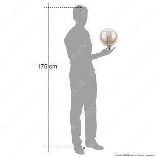 Wiva GlassLight Fumè Lampadina LED E27 4W Globo G200 Ambrata Oscurata