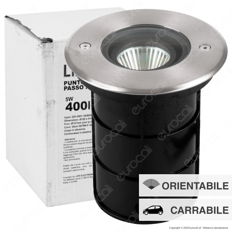 Life Punto Luce LED 5W IP67 Segnapasso Carrabile da Interramento