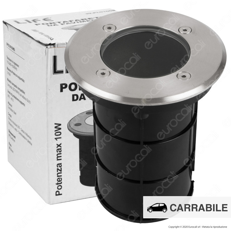 Life Segnapasso Carrabile da Interramento IP67 con Portalampada GU10