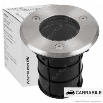 Life Segnapasso Carrabile da Interramento IP67 con Portalampada GU10