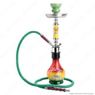 Champ Narghilè in Vetro Lavorato Fantasia Rasta Spirit con 1 Hose
