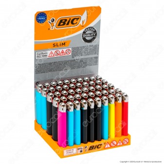 Bic Slim J23 Medio Colori Assortiti - Box da 50 Accendini