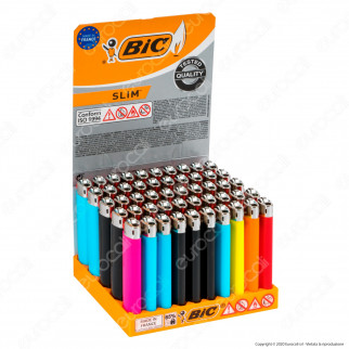 Bic Slim J23 Medio Colori Assortiti - Box da 50 Accendini