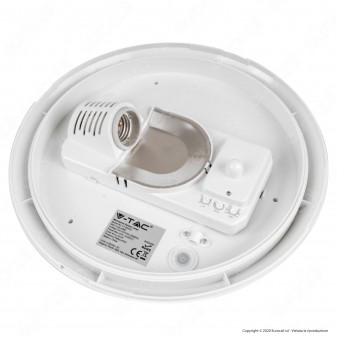 V-Tac VT-8002C Plafoniera per Lampadine LED E27 Sensore di Movimento