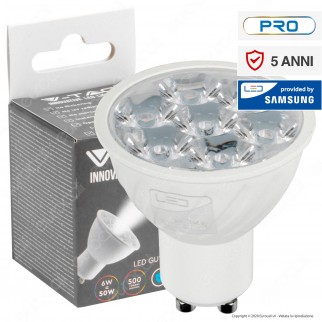 V-Tac PRO VT-249 Lampadina LED GU10 6W Faretto Spotlight Chip Samsung