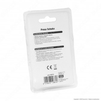 CFG Luce Quadra Presa Singola Schuko con Uscita Cavo Dritta di Colore