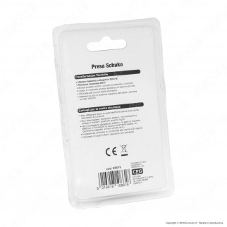 CFG Luce Quadra Presa Singola Schuko con Uscita Cavo Dritta di Colore