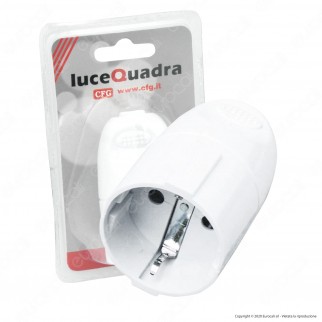 CFG Luce Quadra Presa Singola Schuko con Uscita Cavo Dritta di Colore