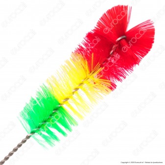 Hookah Bottle Brush Spazzola per Pulizia Bong e Narghilè Colore Rasta