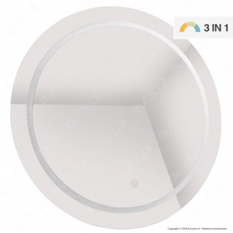 V-Tac VT-8602 Lampada LED a Specchio Rotondo da Parete 25W IP44 3in1